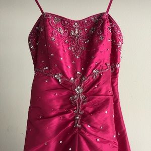Strapless pink formal dress